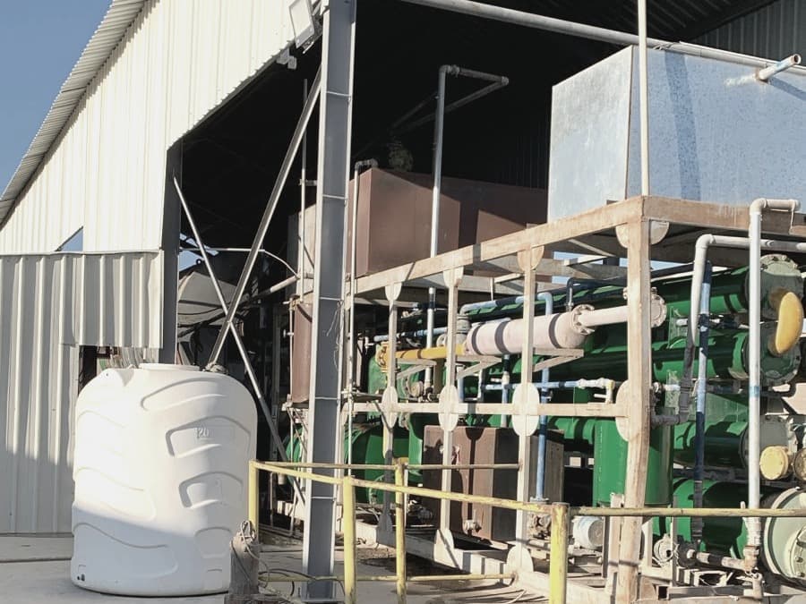 The condenser bank, where hydrocarbon vapour is cooled back into liquid fuel